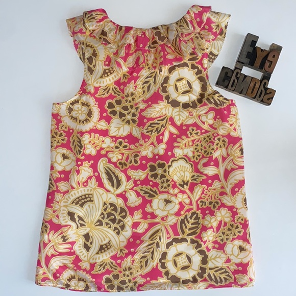 J. CREW Ruffle Neck Sleeveless Floral Print Top - Picture 5 of 12
